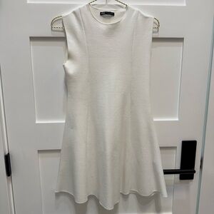 Zara Cream A-Line Sleeveless Mini Dress